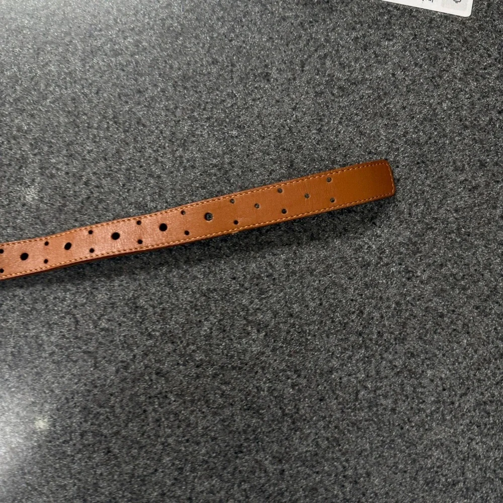 Talbots Belt Womens Medium Brown Excellent Leather Perforated Made in Italy